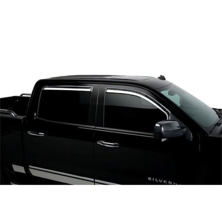 Putco 14-18 SILVERADO/SIERRA 1500 CREW CAB 4PC CHROME INCHANNEL VISORS 480440